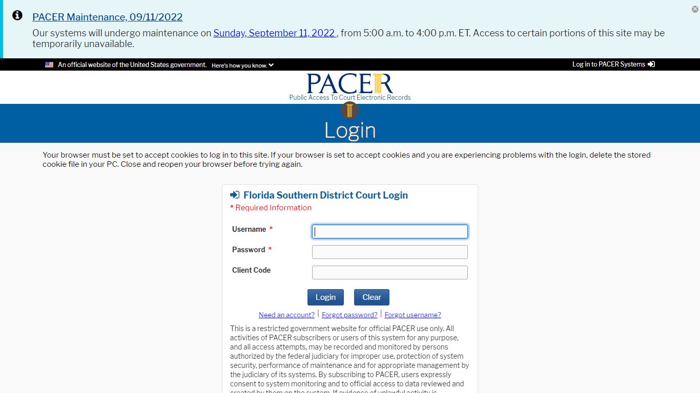 CM/ECF - Live Database - flsd-Confirm Request